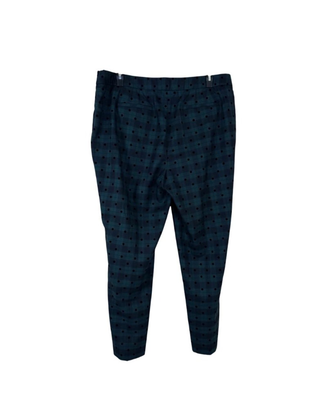 Talbots Slim Ankle Pant Plaid Green Black Wool Blend Sz 18 Preppy Holiday Dressy - Picture 3 of 9